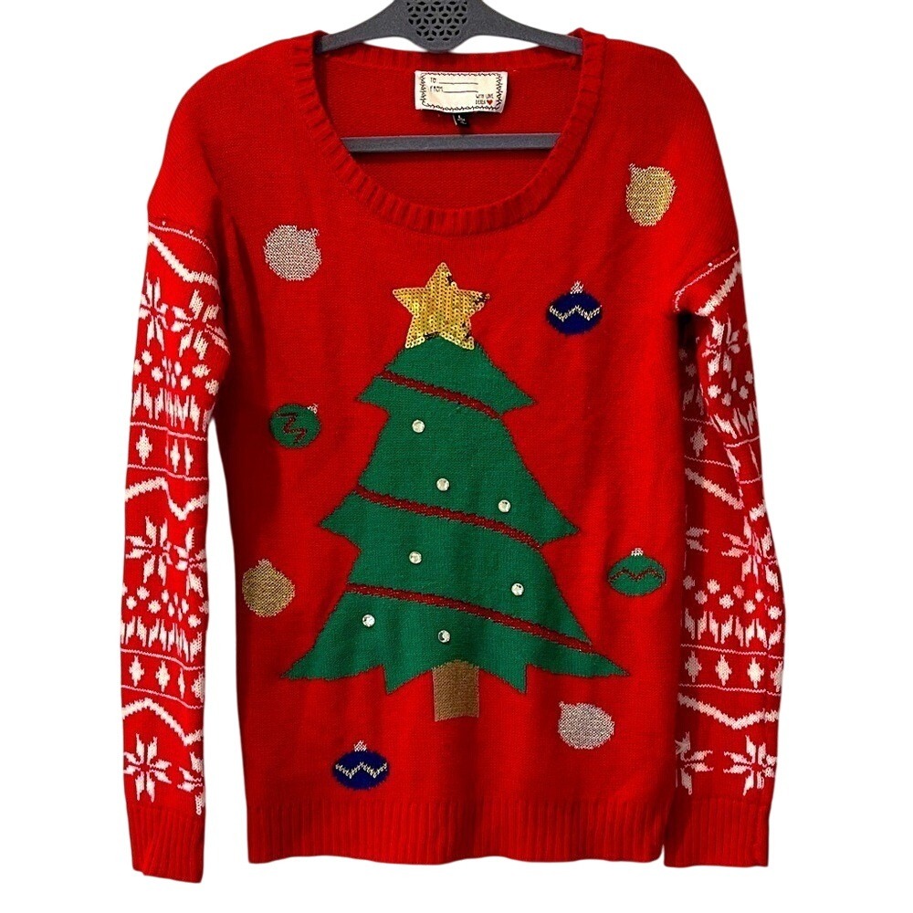 With Love Derek Ugly‎ Christmas Holiday Sweater Large